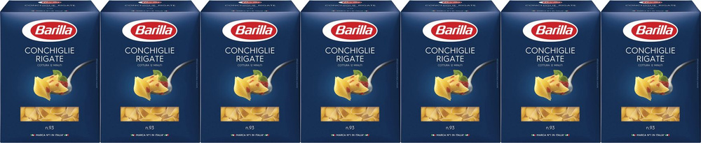 Макаронные изделия Barilla Conchiglie Rigate No 93 Ракушки, комплект: 7 упаковок по 450 г  #1