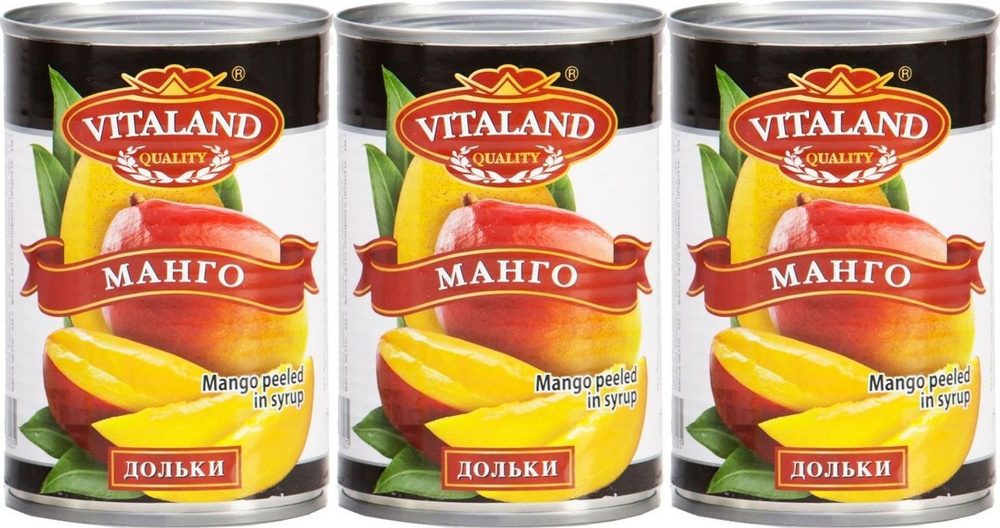 Манго Vitaland дольки в сиропе, комплект: 3 упаковки по 425 г #1