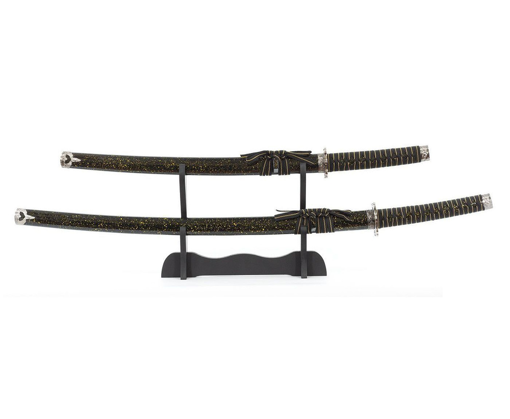 Самурайские мечи Катана и Вакидзаси (2 шт., ножны черный мрамор)  #1