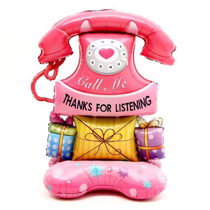 Шар фольгированный 45" "Розовый телефон" #1