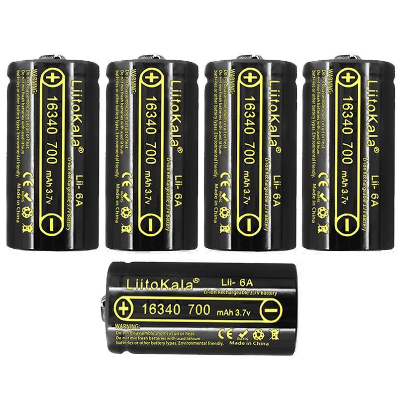 Аккумулятор LiitoKala 16340 (CR123A) Li-ion 3.7В 700mAh незащищенный #1
