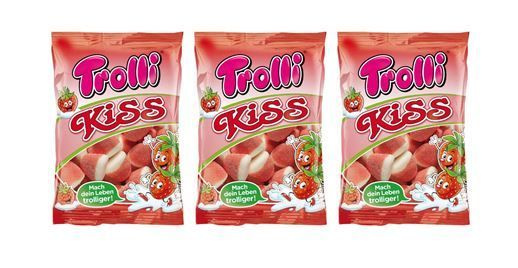 Мармелад жевательный Trolli Kiss / Тролли Клубничный Поцелуй, 3 * 100 гр, Германия  #1