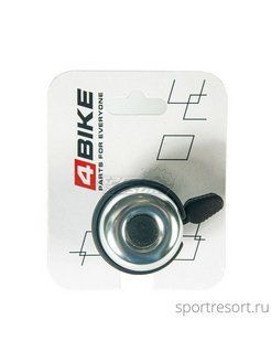 Велозвонок 4BIKE BB3207-Sil алюминий+пластик, D-40мм, серебристый  #1