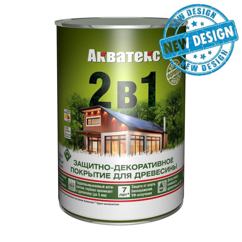 Защитно-декоративное покрытие для древесины Акватекс 2 в 1 (0,8л) махагон  #1