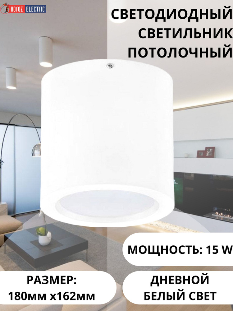 Horoz белый светодиодный потолочный светильник накладной SANDRA-15/XL 15W 4200K 185-265V 016-043-1015 #1