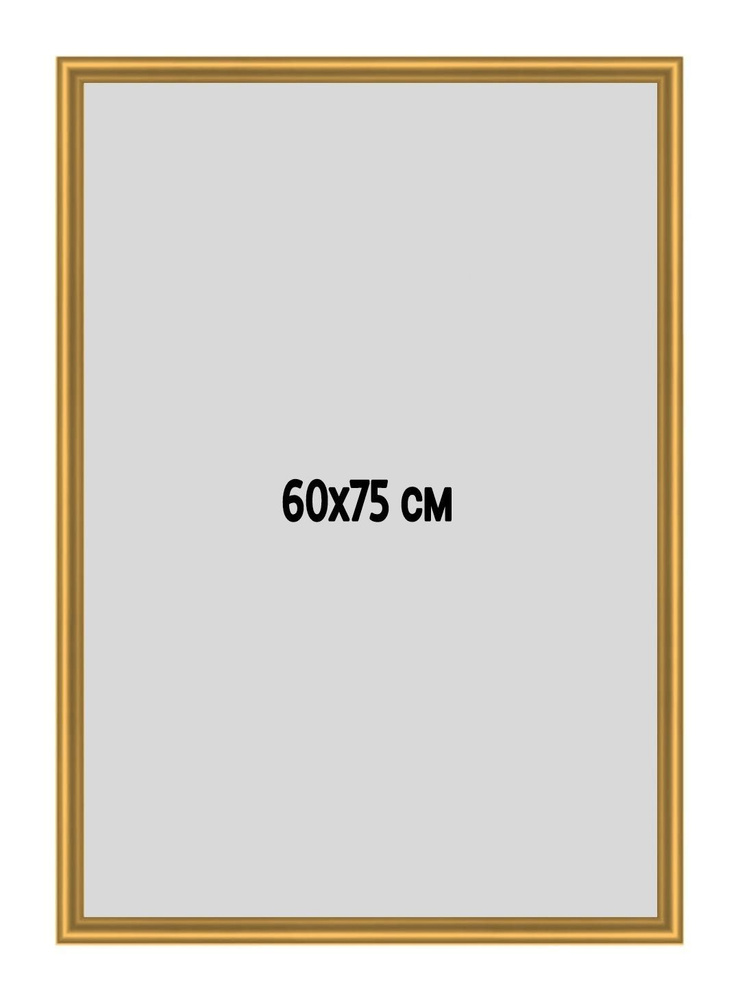 Фоторамка металлическая (алюминиевая) золотая для постера,фотографии,картины 60х75 см.Рамка для зеркала.Подарок #1