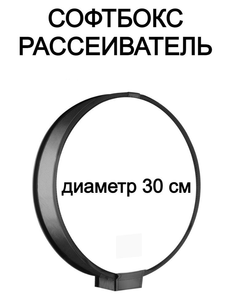 Универсальный софтбокс 30 см для накамерных вспышек / Портативный рассеиватель для вспышки  #1