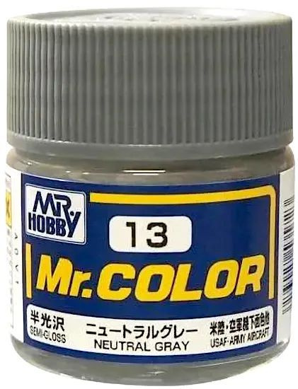 Краска акриловая на специальном разбавителе MR.HOBBY Mr.Color Neutral Gray, Полуглянцевая, MH-C13  #1