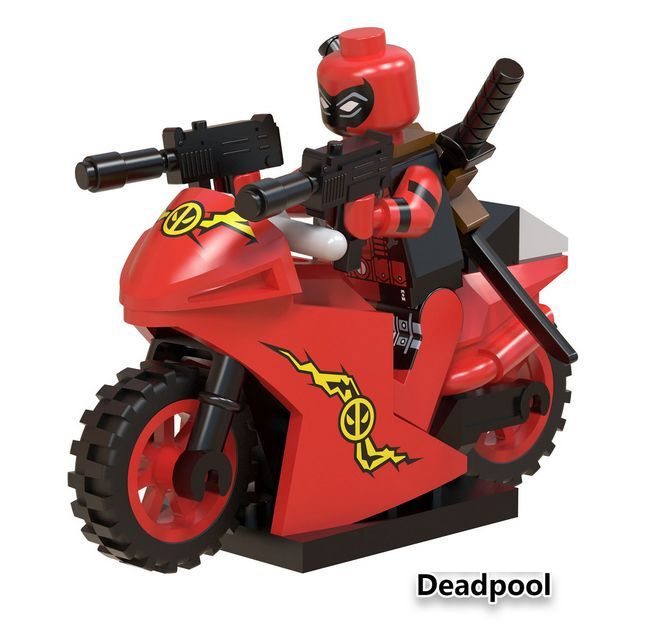 Минифигурка Дэдпул + мотоцикл / Deadpool совместима с конструкторами лего (4.5см, пакет) MG0188  #1