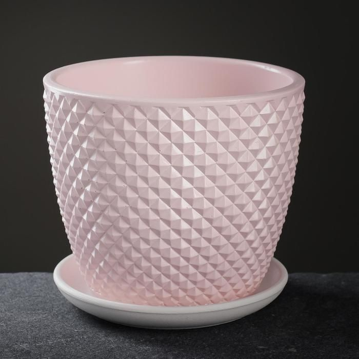 Горшок керамический Грань розовый бутон 17,5см/3л #1