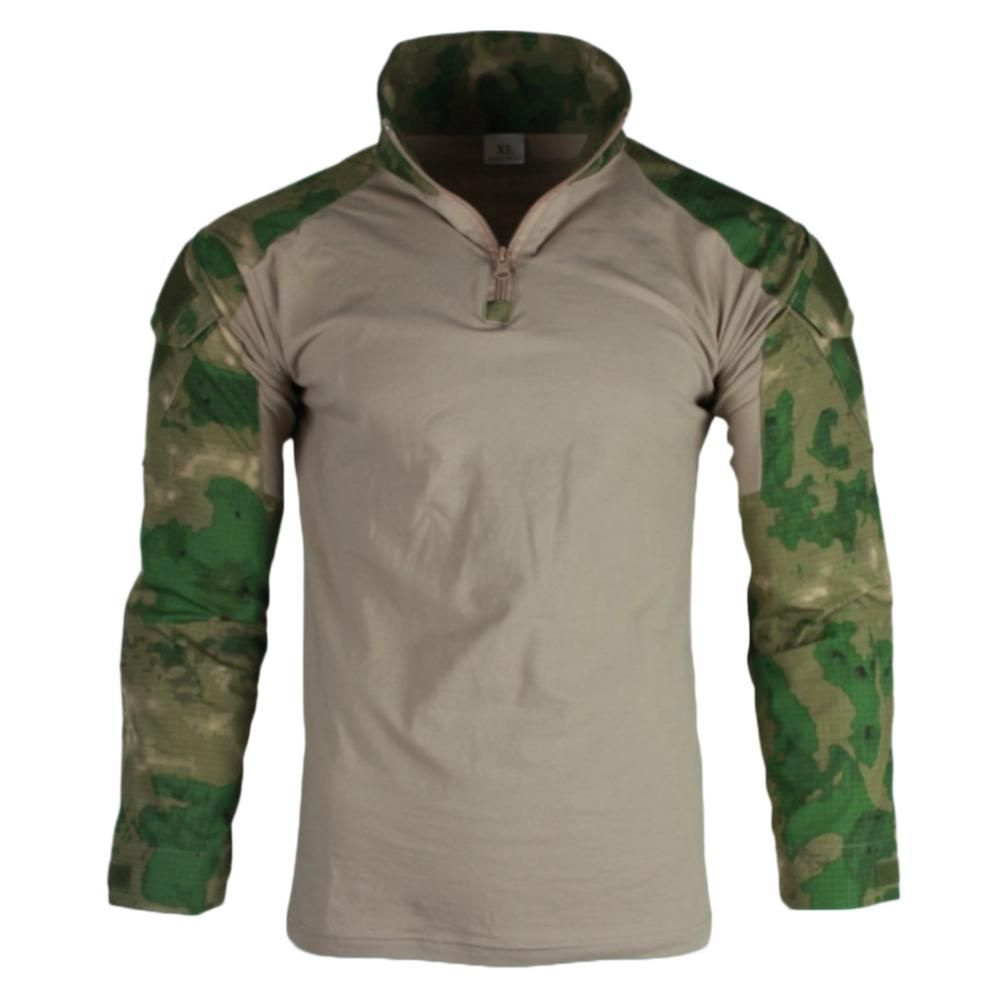 Тактическая рубашка (боевая рубаха) с налокотниками (защитой локтей). Камуфляж ВНГ Росгвардии Мох. Ткань #1