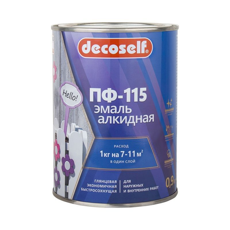 ПУФАС Эмаль ПФ-115 Decoself (0,9кг - 0,67л) серый #1