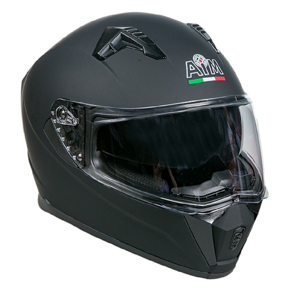 Интеграл мото шлем черный матовый AIM JK320 SOLID S(55-56) c солнцезащитными очками-визором  #1