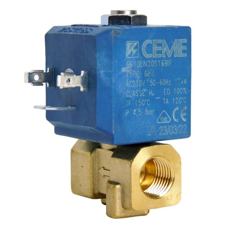 Электромагнитный клапан CEME, 2-x ходовой 1/4", отв. 2,2 мм, 230В 8Вт, 04100005  #1