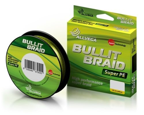 Плетеный шнур ALLVEGA Bullit Braid 135м 0,18мм 12,2кг (ярко-желтая) #1