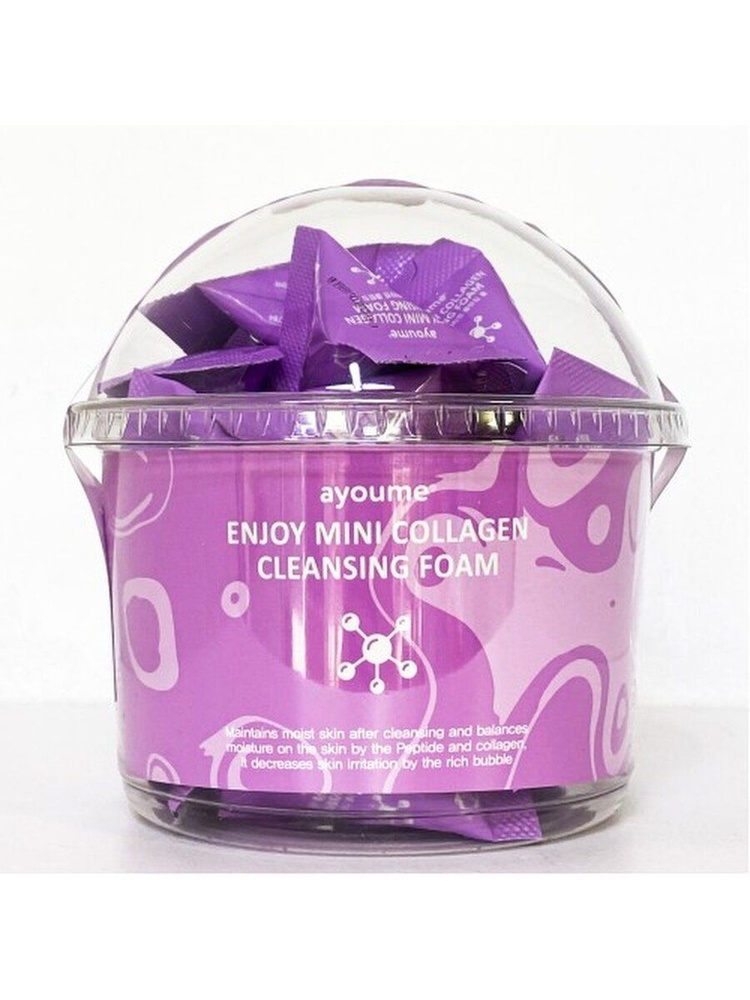 AYOUME Пенка для лица для умывания с коллагеном и пептидами в пирамидках ENJOY MINI COLLAGEN CLEANSING #1