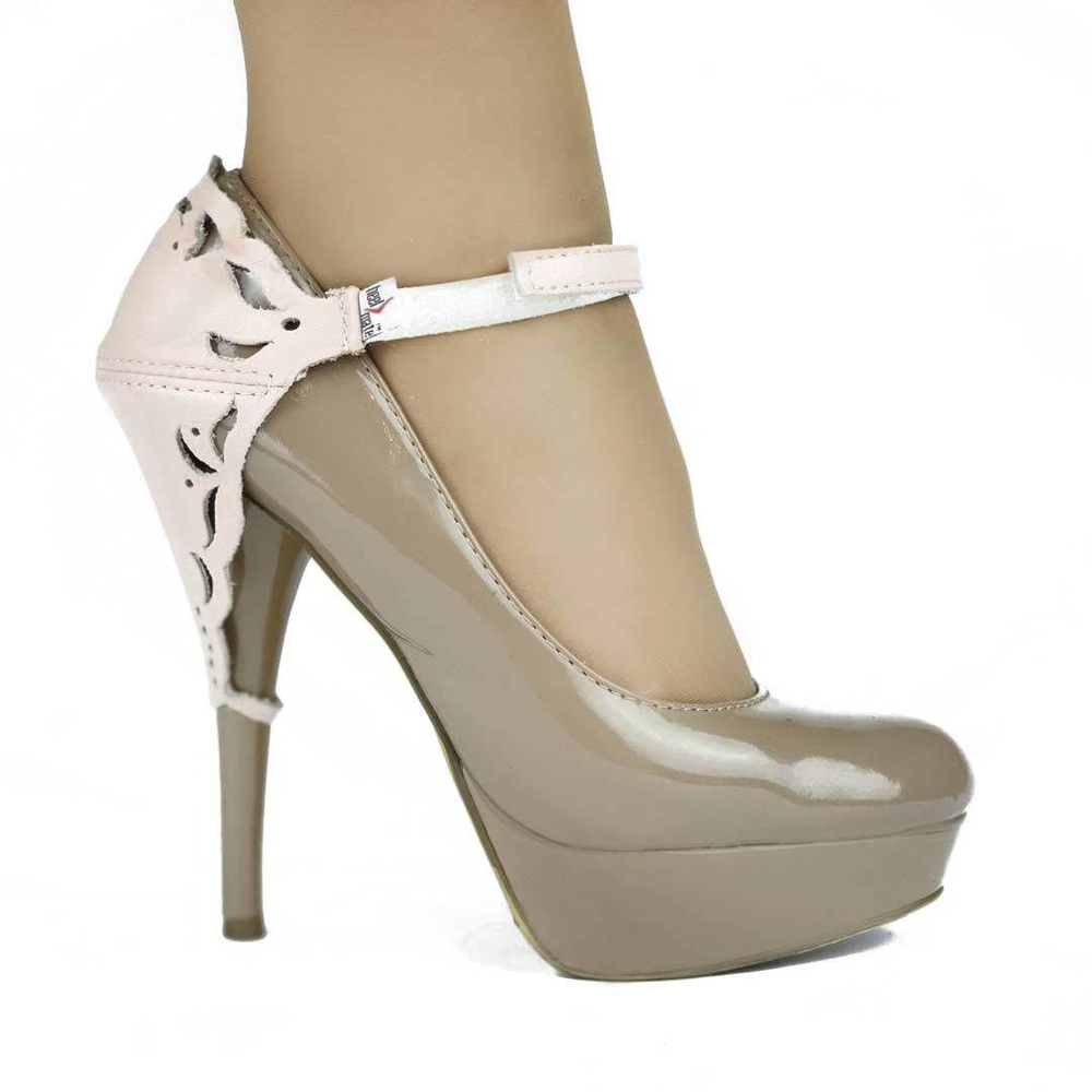 Автопятка для женской обуви на каблуке Heel Mate розовая с узорами  #1