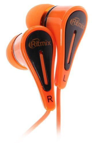 Ritmix Наушники проводные, оранжевый #1