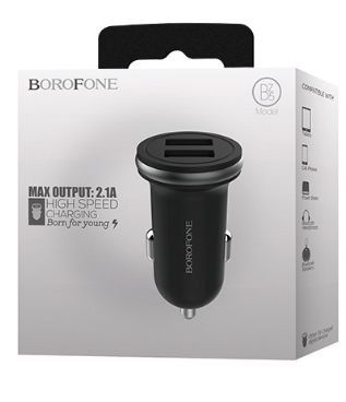 Автомобильное зарядное устройство Borofone BZ5 2USB (Двойной USB выход), 2.1A, Black / черный  #1