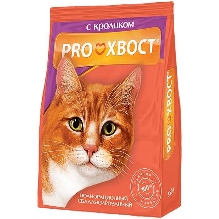 Корм сухой для кошек PROХВОСТ, кролик, 350г, 1 шт. #1