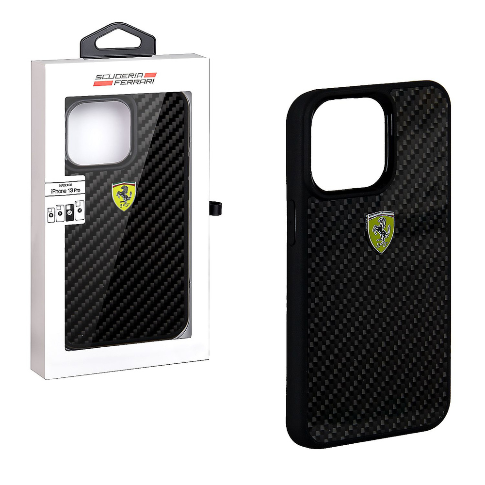 Чехол для iPhone 13 Pro Ferrari Carbon #1