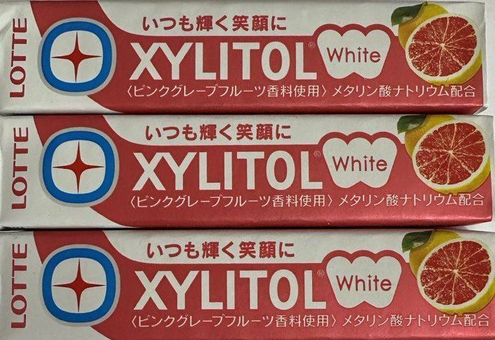 Резинка жевательная Xylitol розовый грейпфрут (3упак х 21гр), Япония  #1