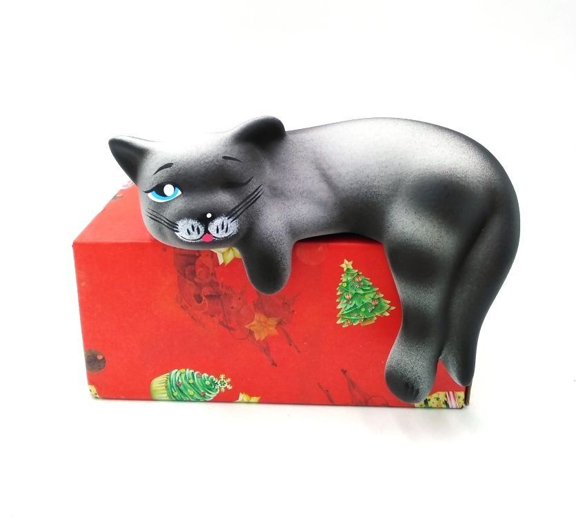 Статуэтка кошка Соня 15x10x6см керамическая для интерьера. Сувенир подарок на день рождения, новый год, #1