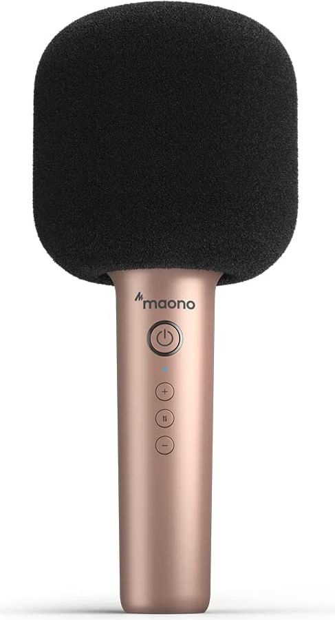 Maono MKP100 (champagne gold), караоке микрофон, bluetooth 5.0, встроенные динамики  #1