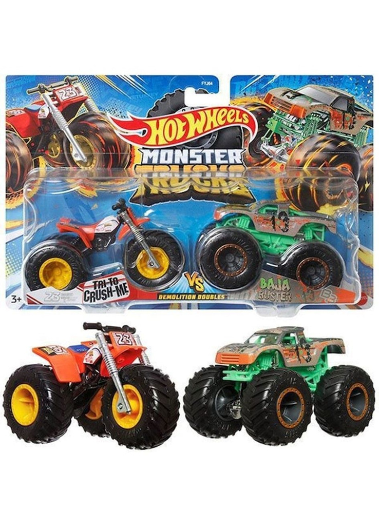 HLT66 Машинка металлическая игрушка Hot Wheels Monster Trucks Монстр трак коллекционная модель 2 шт. #1