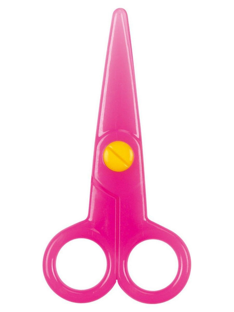 Ножницы безопасные KEYROAD 10 см, дошкольные, симметричные кольца, розовый  #1