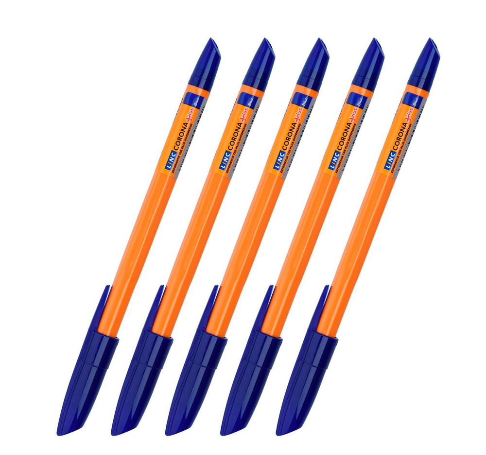 Linc Ручка Шариковая, толщина линии: 0.7 мм, цвет: Синий, 5 шт.  #1