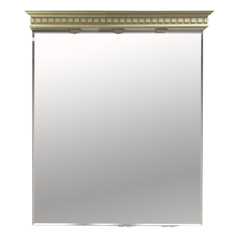 Зеркало с подсветкой с нижней полочкой Misty Афина - 90 бежевое патина  #1