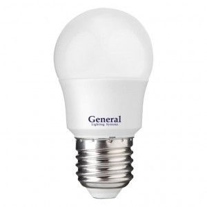 Светодиодная LED лампа General шар P45 E27 8W 4500K 4K 45x74 пластик/алюмин. 640100 (упаковка 10 штук), #1
