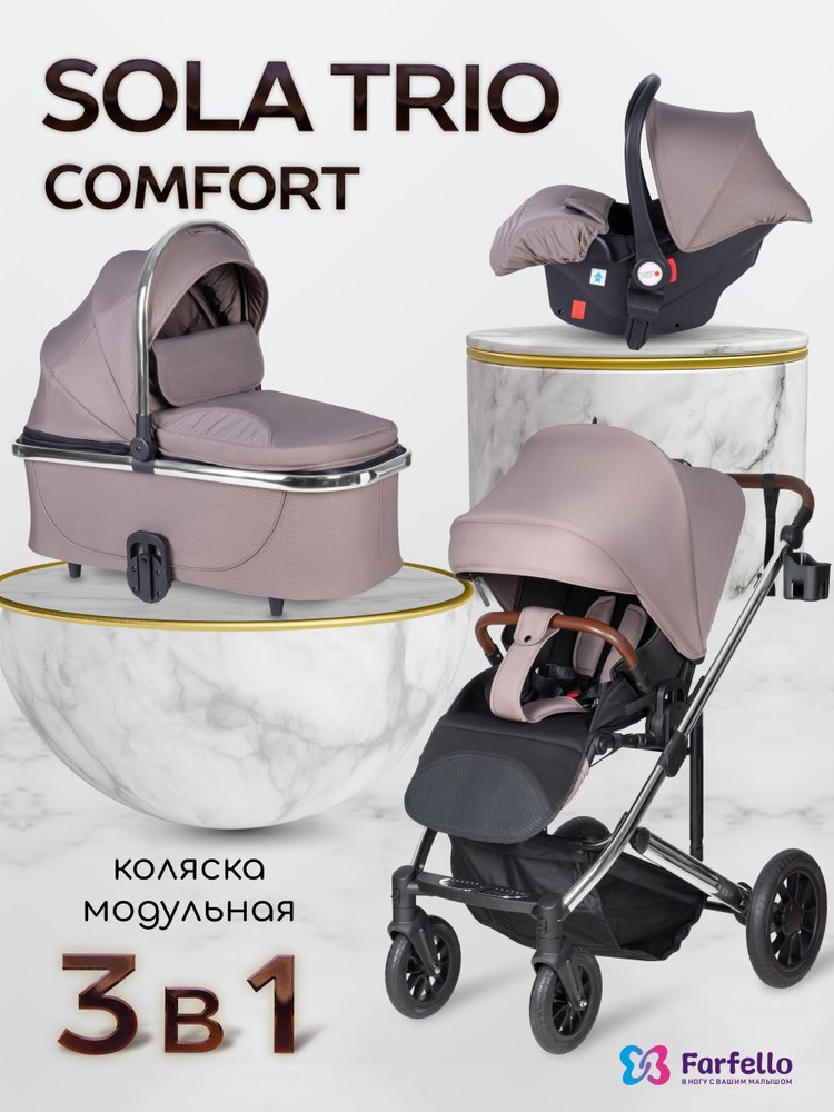 Коляска для новорожденных 3 в 1 Sola Trio Comfort с автолюлькой #1