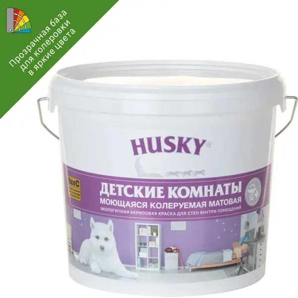 Краска для колеровки для детских комнат Husky прозрачная база С 5 л  #1
