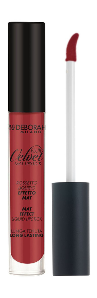 DEBORAH MILANO Помада для губ матовая жидкая Fluid Velvet Mat Lipstick, 4,5 г, 07 Огнено-красный  #1