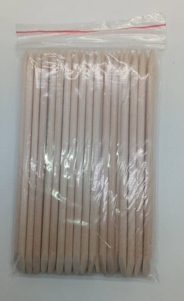 Палочки для маникюра, апельсиновые, средние, коричневый цвет, размер 11,5 см, 50 шт в упаковке  #1
