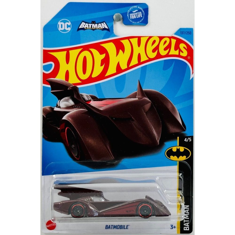HKG98 Машинка металлическая игрушка Hot Wheels коллекционная модель BATMOBILE бордовый  #1