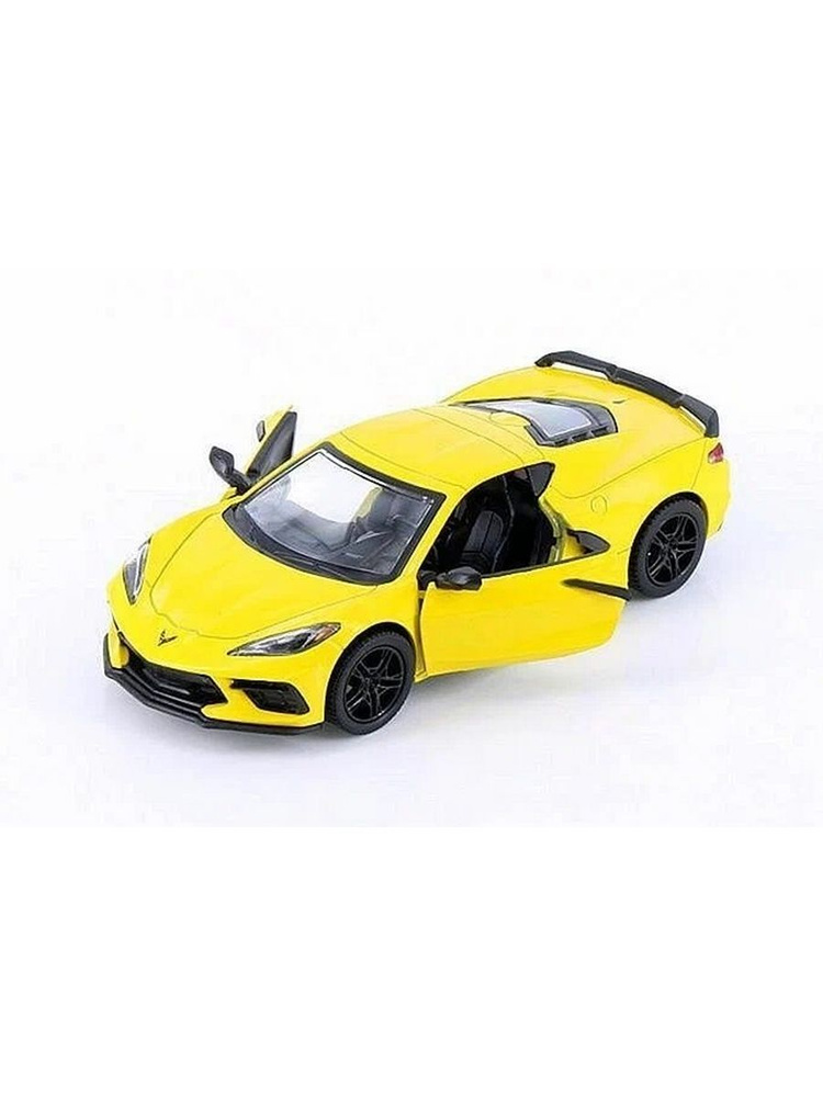 Машинка металлическая Kinsmart Модель Chevrolet Corvette 2021. Желтая. 1/36. В Коробке. инерционная, #1