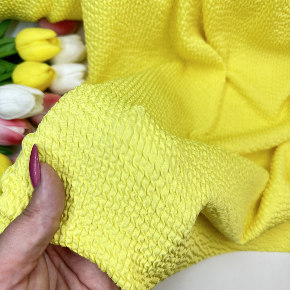 Бифлекс жатка, /длина 100 см /Ткань для купальника, ткань для шитья/цвет Желтый  #1