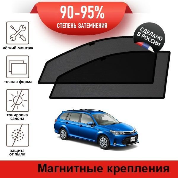 Каркасные шторки LATONIK PREMIUM на Toyota Corolla Fielder 3, 2рестайлинг (E160) (2017-н.в.) универсал #1