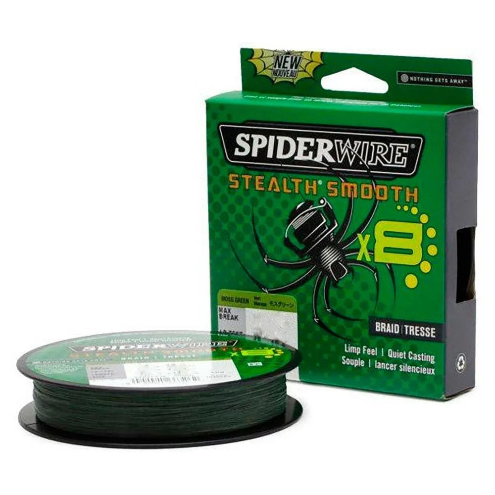 Плетеный шнур восьмижильный 0.29 мм Зелёный SpiderWire - Stealth Smooth x8 Green 50 lb / 22.7 кг, 300 #1