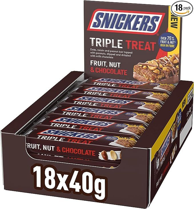 Шоколадные батончики Snickers Triple Treat с фруктами и орехами (18 x 40 г)  #1