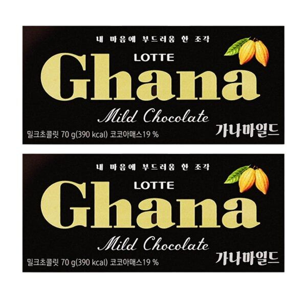 Мягкий шоколад Ghana Lotte, 70 г х 2 шт #1