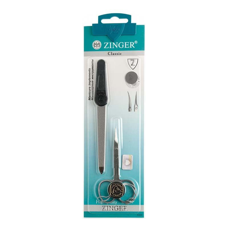 Zinger Набор для маникюра Sis-13-D (ножницы для кутиулы; алмазная пилка), маникюрный инструмент серии #1