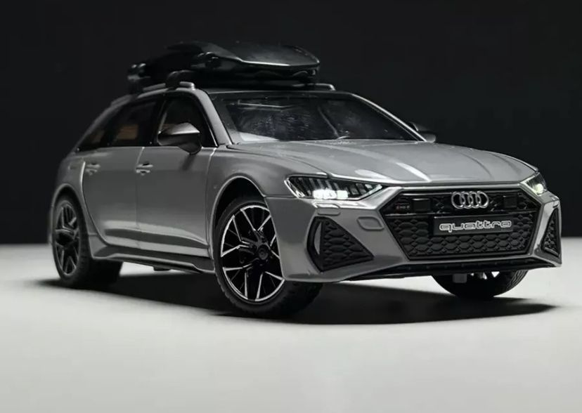 Машинка металлическая "Audi RS6" 1:24, свет+звук инерционный/ в подарок ящерица тянучка  #1