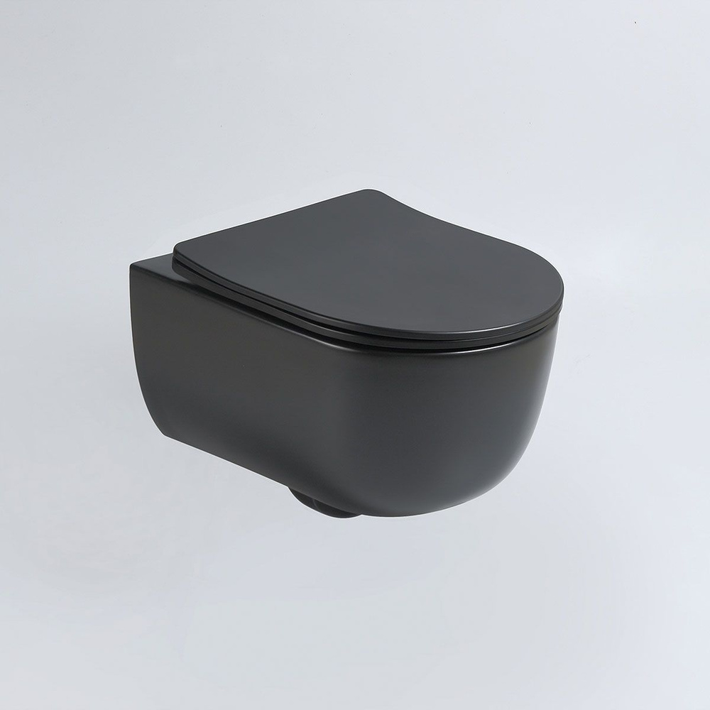 Унитаз Vincea Evo VT1-34SMB подвесной, безободковый, с сиденьем микролифт, цвет черный матовый  #1