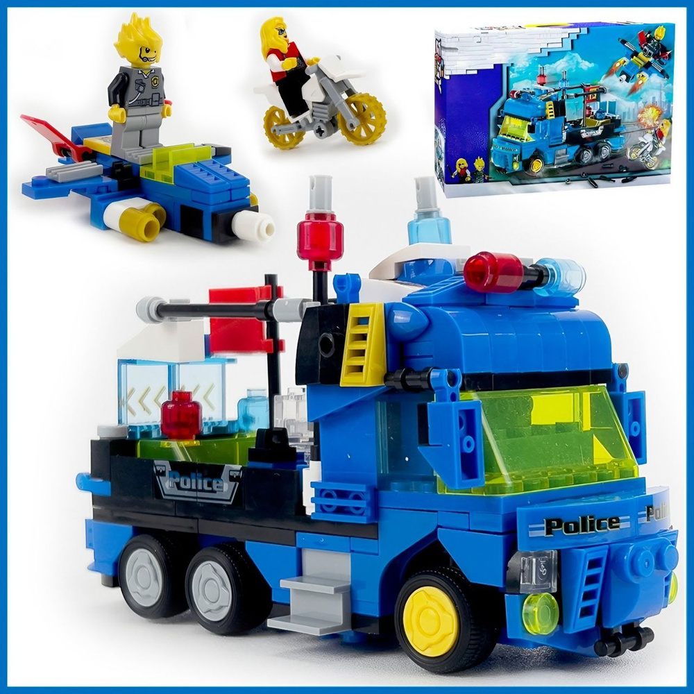 Конструктор LX Полицейский грузовик, 401 деталь подарок для мальчика, для девочки, большой набор сити, #1