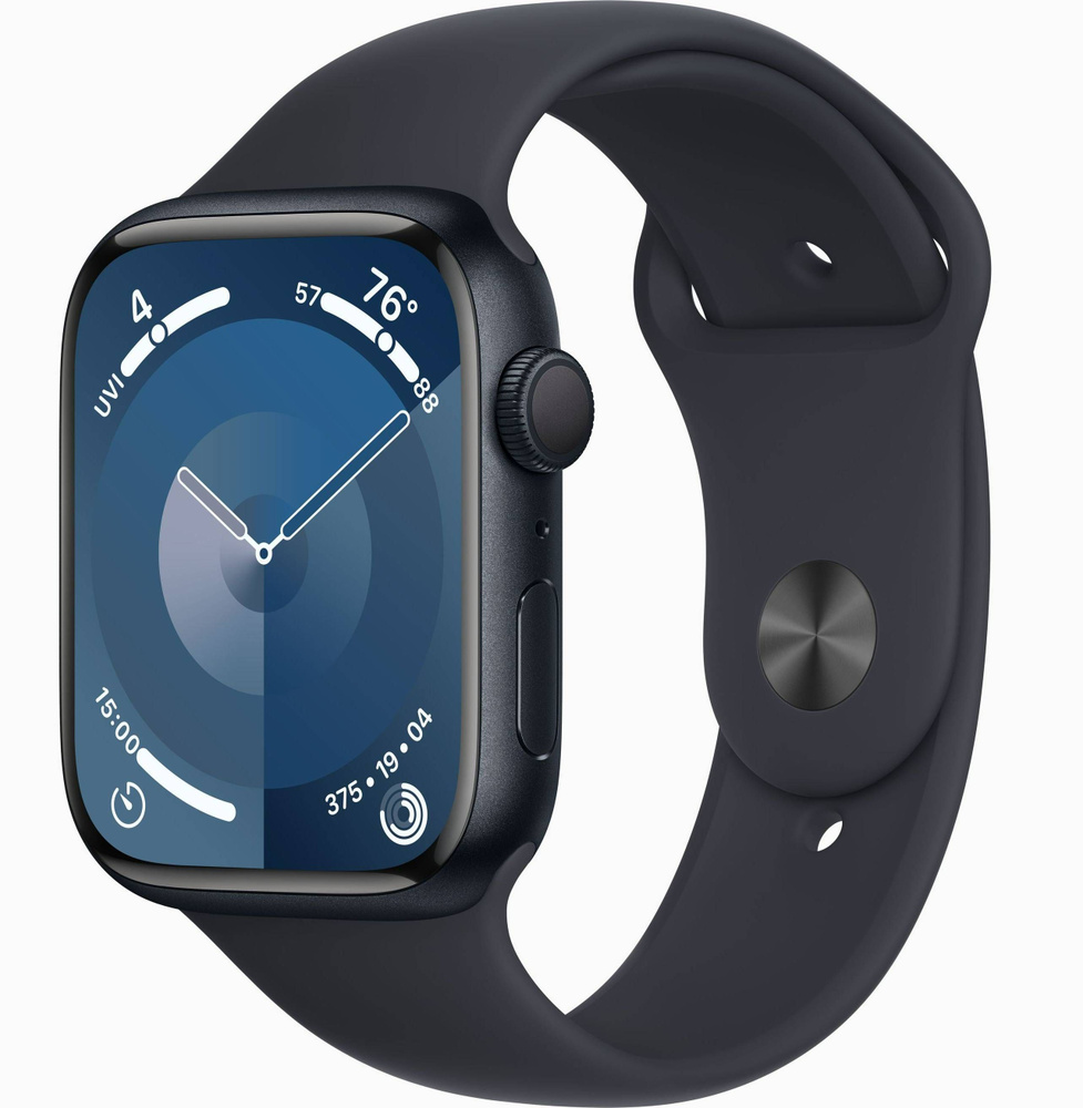 Умные часы Apple Watch Series 9 GPS 45mm Midnight Aluminium Case with Midnight Sport Band - S/M  #1
