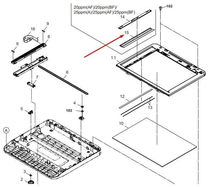 Kyocera 302M517020 направляющая стекла экспонирования (302M517020) #1